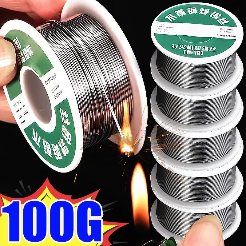 facil derreter o fio de solda do baixa temperatura aluminio cobre ferro metal solda cored solda fios hastes de solda 20 100g aco inoxidavel 01