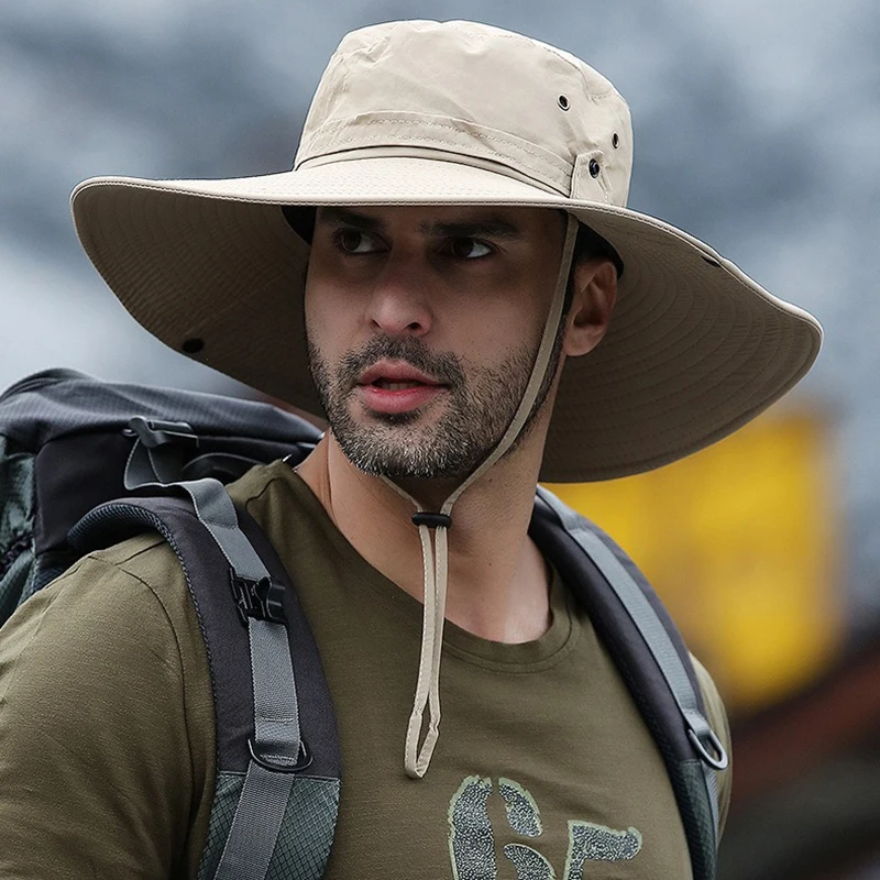 

Новая солнцезащитная шляпа для рыбалки, летняя дышащая сетчатая шапка для кемпинга и пешего туризма, анти-УФ-солнцезащитная шляпа, альпинистские кепки, мужская панама