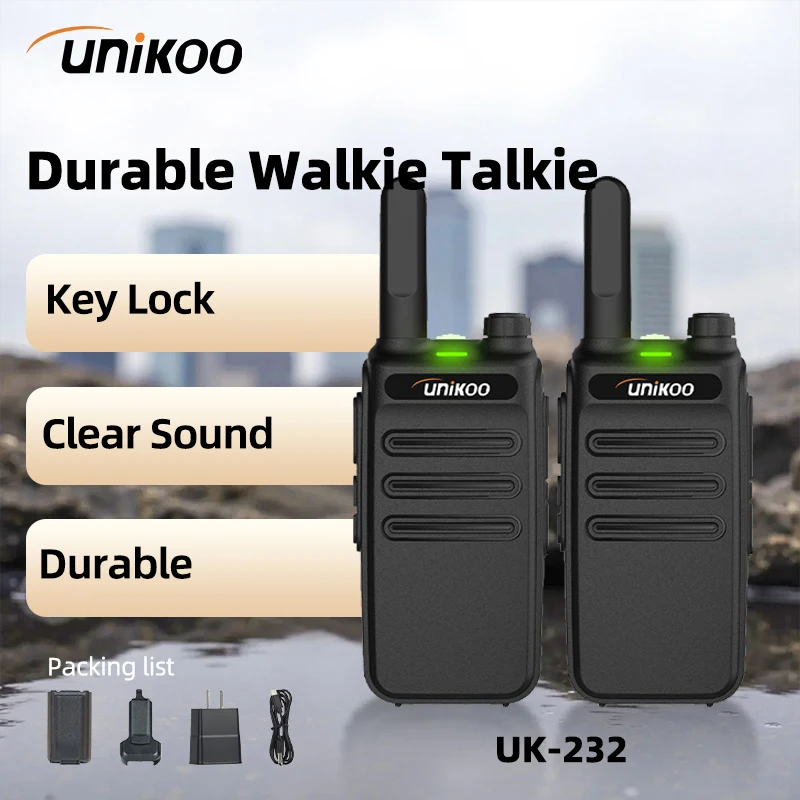 

2 шт. Unikoo UK232 PMR FRS портативная портативная рация Type-C без лицензии NOAA портативная двусторонняя радиолюбитель для охоты