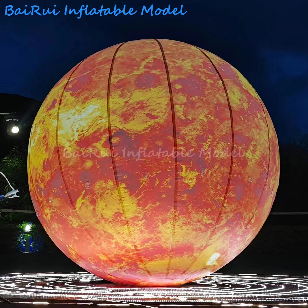 거대한 팽창식 조명 행성 공기 블로우 태양 은하, 백색 LED 조명, 지구 목성, 토성, 금성 이벤트, 무대 장식