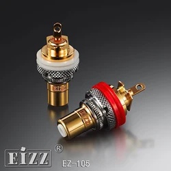 EIZZ Gold Plated Tellurium Copper RCA Jack Female Socket Connector For HiFi Audio Video TV CD AMP Signal Panel Chassis Mount EZ-