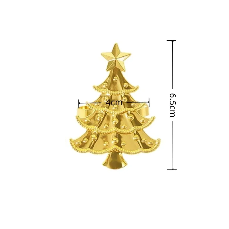 

Рождественские кольца для салфеток из 6 сплава для демонстрации свадебного стола, украшения ресторана и праздничного праздника, обеда