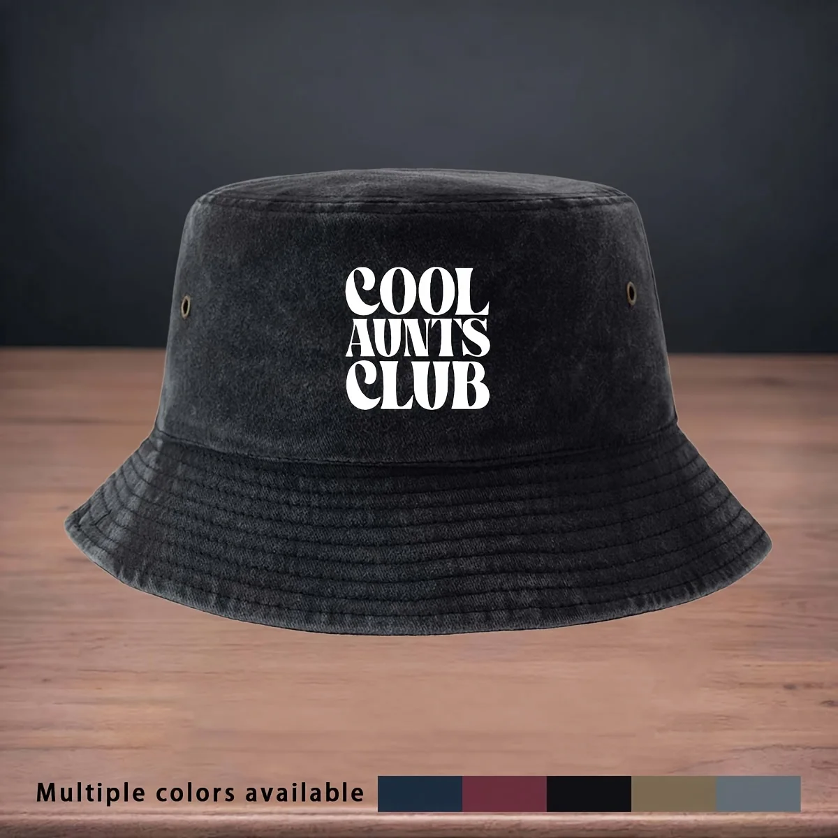 High-quality Printed COOL AUNTS CLUB Pattern Bucket Hat, a Staple for Fishing and Lure Fishing. Foldable for Easy Storage and Po