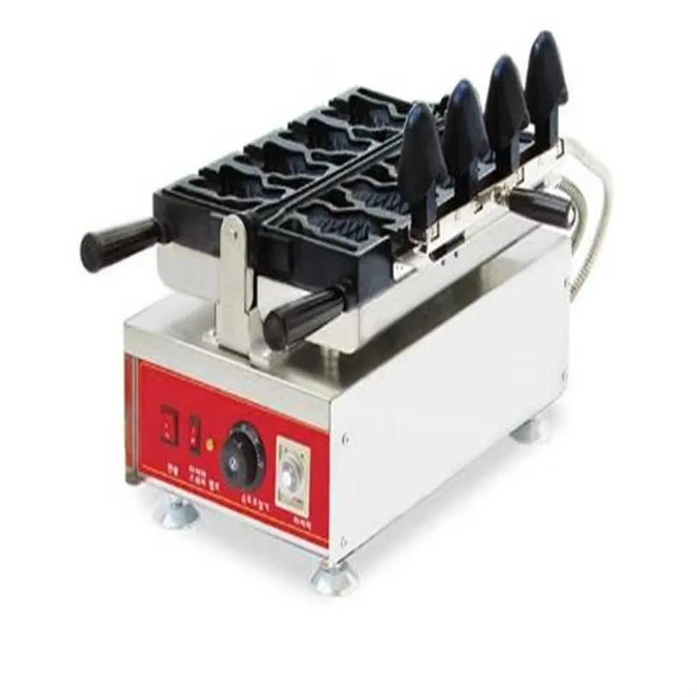 Commercial Electric Taiyaki Ice Cream Cone Maker Fish Shape Waffle Baking Machine for Dessert Shops Snack Bars