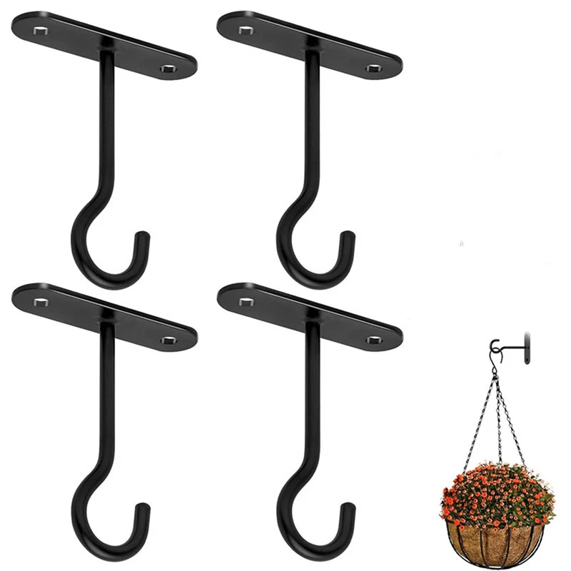 New 3pcs/set Metal Plant Hooks Wall Mounted Ceiling Hooks Hanging Basket Hooks Plants Lanterns Flower Pots Home Decoration Tools