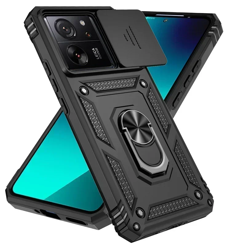 

Для Xiaomi 13T 12T 11T Pro 5G Чехол Автомобильный магнитный держатель кольца Броня Противоударный чехол для Redmi 12 13C 12C 11A4G Защитная крышка объектива