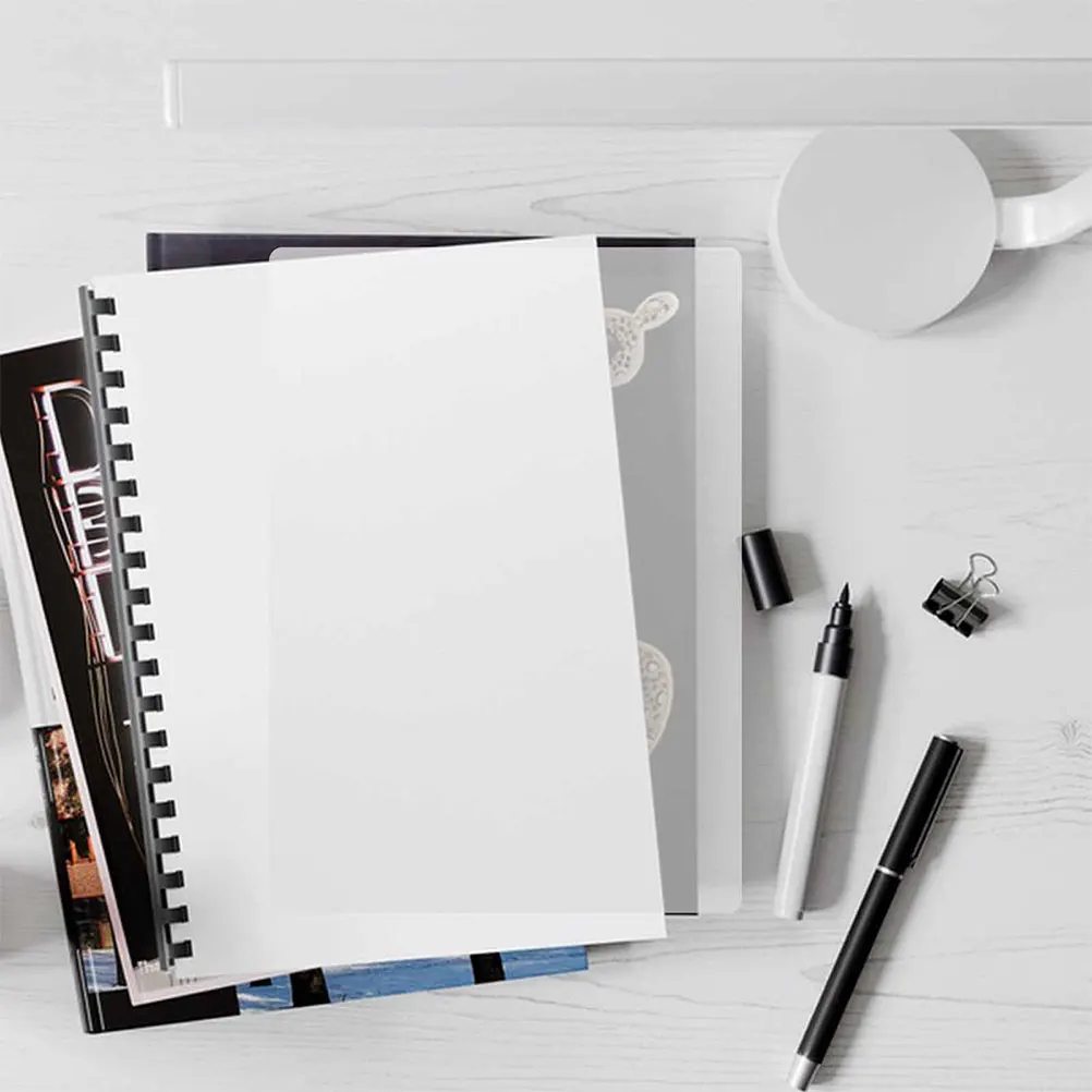 50pcs A5 Sheet Protectors Clear Pvc Binding Covers High Transparent Matte Surface For Reports Proposals Presentations
