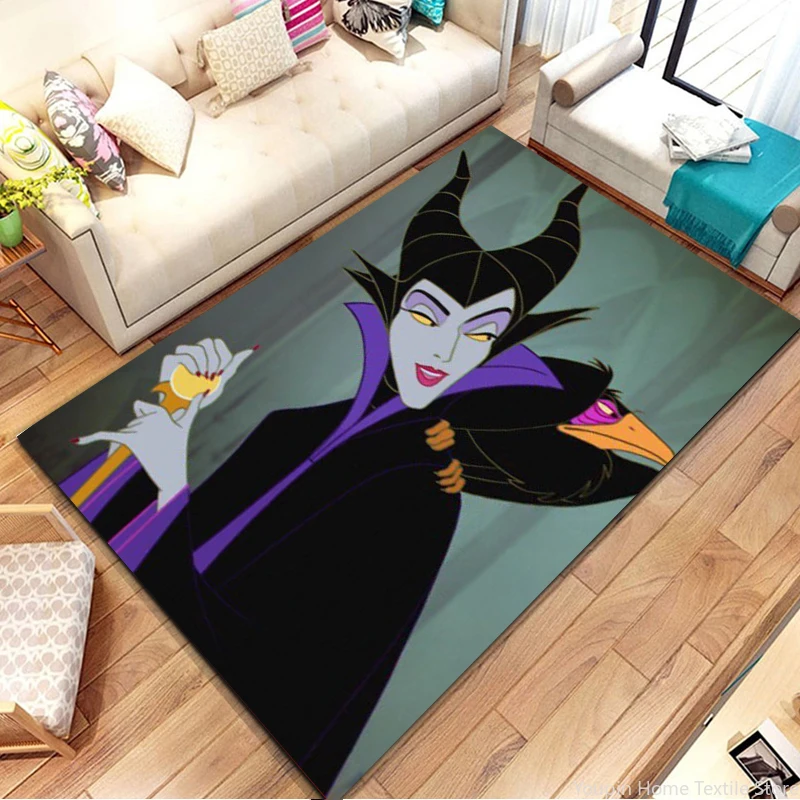 MINISO Disney Classic Villains 3D Anime Large Area Rugs Carpets for Living Room Kitchen Bedroom Bedside Sofa  Floor Non-slip Mat