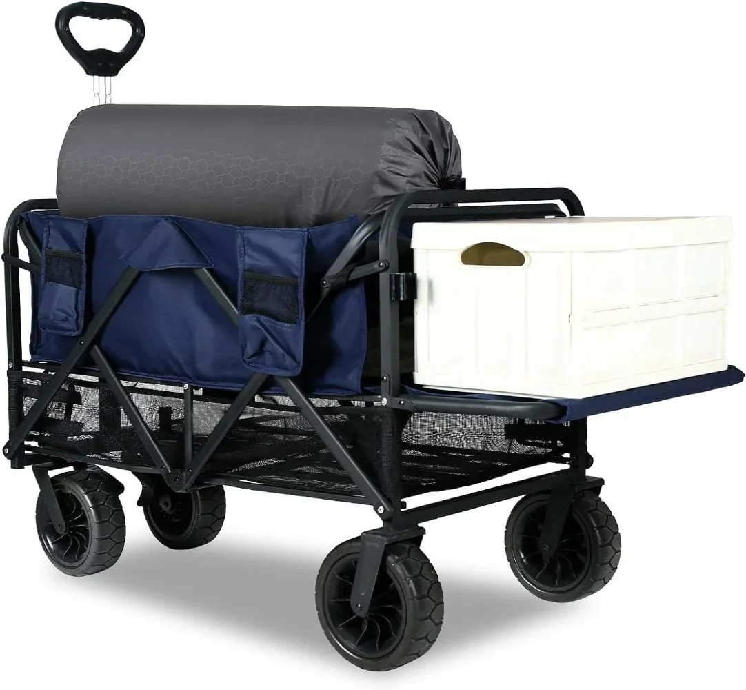 for  Decker Wagon with Tailgate, Heavy Duty Foldable Wagon with All-Terrain Big Wheels, Beach Wagon for Camping, Garden Carts