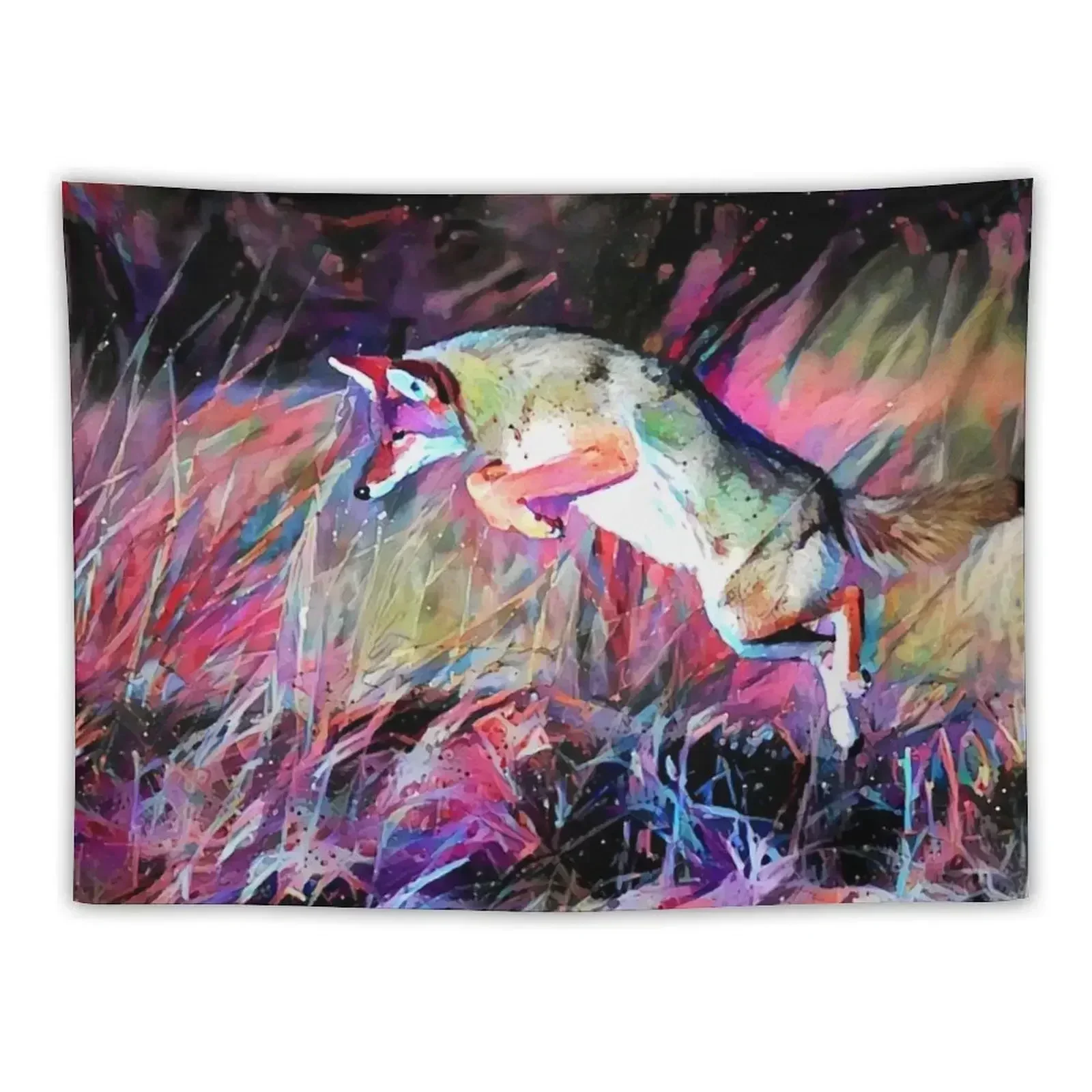 Playful Jaunt of the Coyote Tapestry Wall Hanging Wall Decor For Room Tapestry