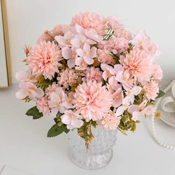 Artificial Flower Silk Hydrangea Carnation Garden Archway Wedding Bride Bouquet Home Table Vase Festival Party Garland Diy Decor