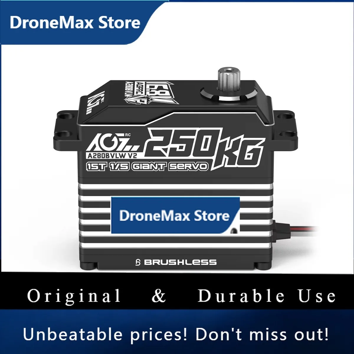 DroMaAGFRC A280BVLW V2 250KG Digital Servo Ultra High Torque 0.126s/60° Speed Robotics & RC Applications