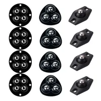 4Pcs Self-Adhesive Universal Pulley Rotating Wheels Mute 4 Beads Ball For Furniture Storage Box Bedside Table Move Accessories