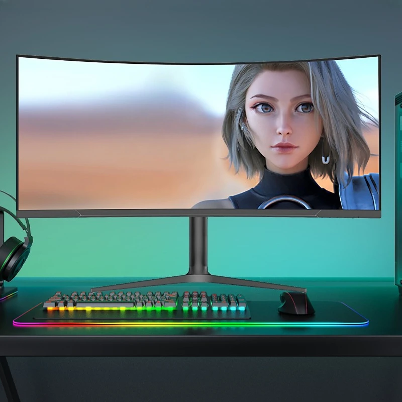 34-Inch 4K144HZ curved computer 32-inch e-sports monitor, external desktop screen 2K
