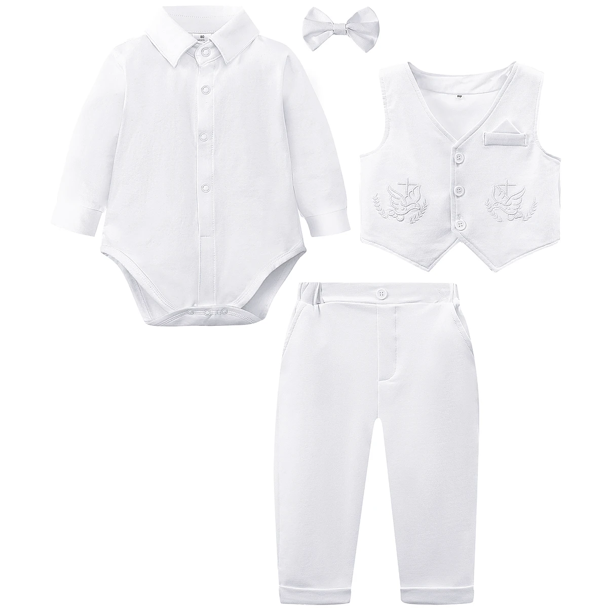 Baby Boy Christening Outfit Infant Baptism Easter Blessing Suit Toddler Wedding Chritmas Xmas Formal Ring Bearer Clothes Set