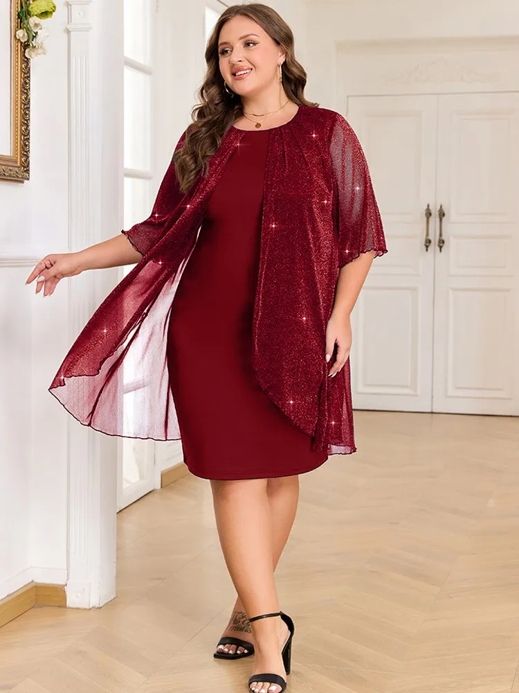 XL-5XL Plus Size Elegante Midi Jurk 2023 Herfst Vrouwen Bohemian Jurk Casual 3/4 Mouw Gewaad Big Size Lange Jurk oversize