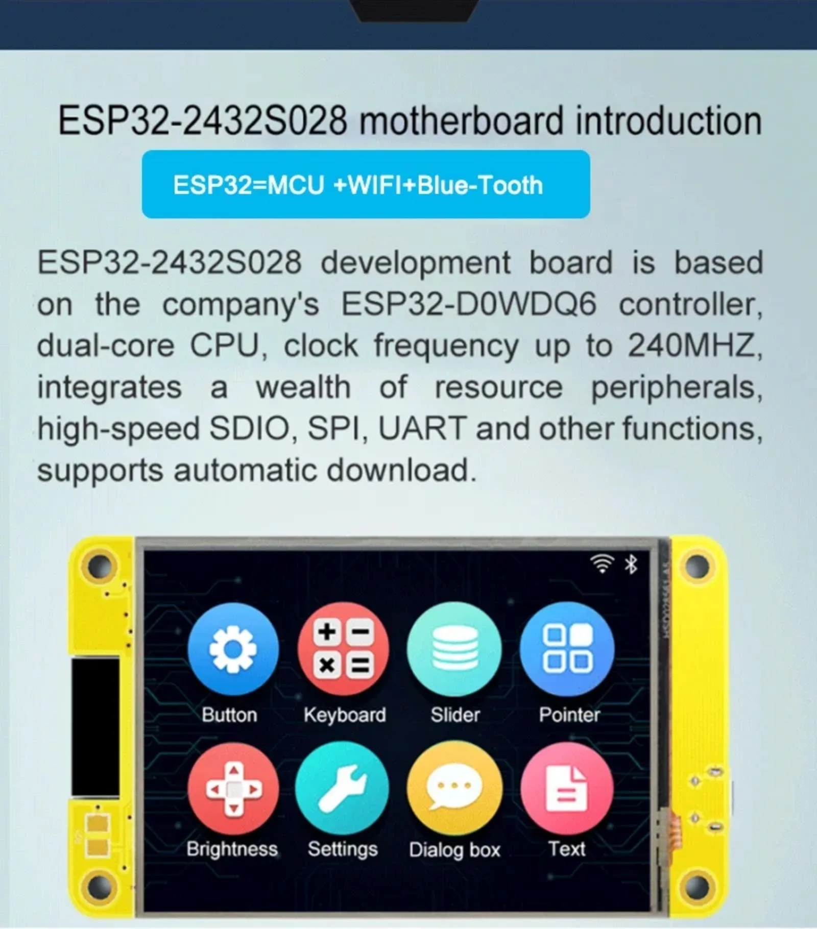 ESP32 2.8inch TFT Touch Screen Display ESP-32S ESP-WROOM-32 ESP-32 Blue-tooth WIFI Dual Core ESP32-2432S028R ILI9341 Driver