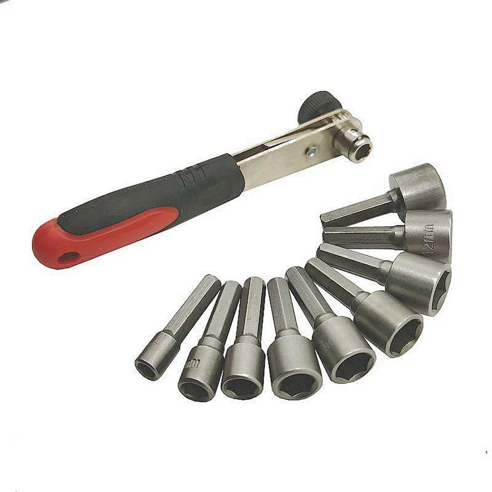 Imagem -02 - Krachtige-porca de Alimentação Chave Soquete Driver Chave de Catraca Ferramentas de Parafuso de Perfuração Hex Shank Adapter mm mm mm mm mm 10 mm 11 mm 12 Milímetros 13 Milímetros Peças