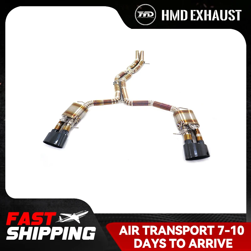 

HMD Exhaust Catback for Audi RS6 RS7 C8 Ti Lossless installation TIG manual welding X-pipe exhaust design OEM valves
