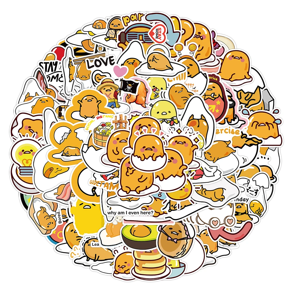 10/30/50/120 pz carino Sanrio Cartoon Gudetama adesivi decalcomanie frigorifero Laptop valigia telefono Graffiti Sticker per bambini giocattoli regali