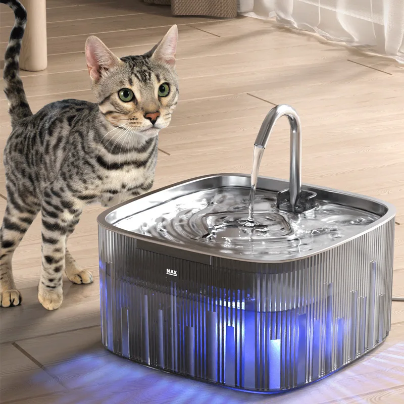 

Pet products Hot-selling cat water dispenser Smart induction Stainless steel pet water dispenser Faucet cat fountain