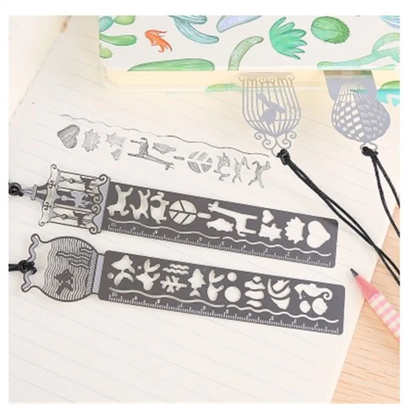 

4pcs Cute Kawaii Stainless Steel Fairy Tale World Ruler Bookmark Four Pattern Office School Supplies