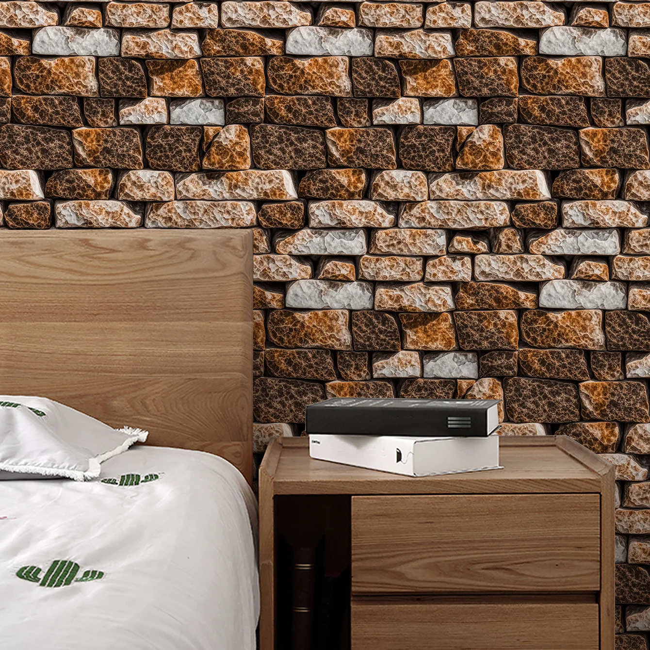 Brick Peel and Stick Wallpaper 3D Vintage Contact Paper Self Adhesive Removable Faux Brick Texture Wallpaper for Bedroom Decor