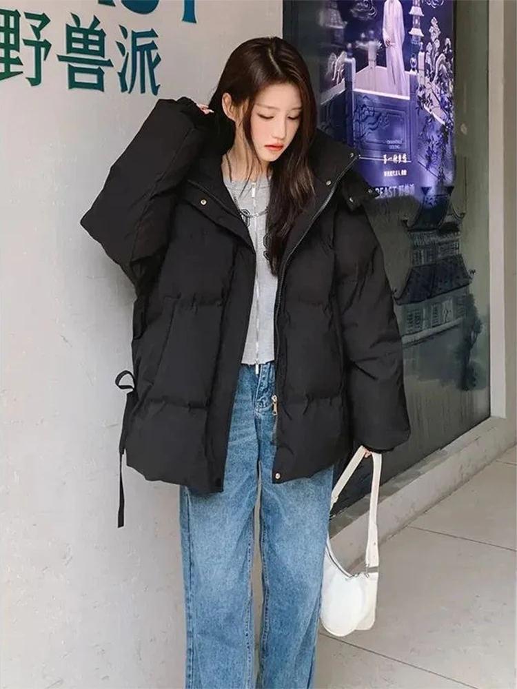 Hooded Down Cotton Jackets Coats Tops Loose Winter Snow Wear Warm Chaqueta Casual New Casaco Elegant Korea Women Jaqueta Abrigo