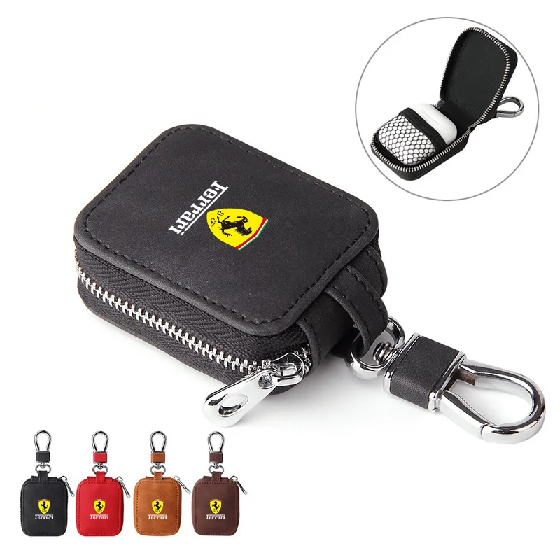Funda protectora de auriculares Bluetooth con emblema de coche de cuero de alta gama para Ferrari SP1 812 F40 F12TDF SF90 458 488 599 612 F12 Accesorios