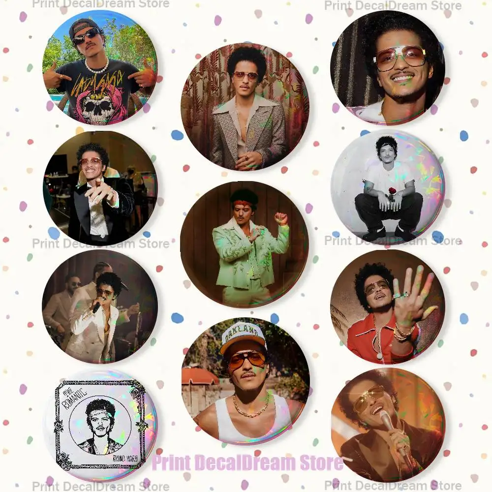 

B-Bruno Mars 24K Magic Vintage 22mm,32mm,42mm,58mm,75mm Round Badge Brooch Various Clothing Backpacks Jewelry Accessories Gift