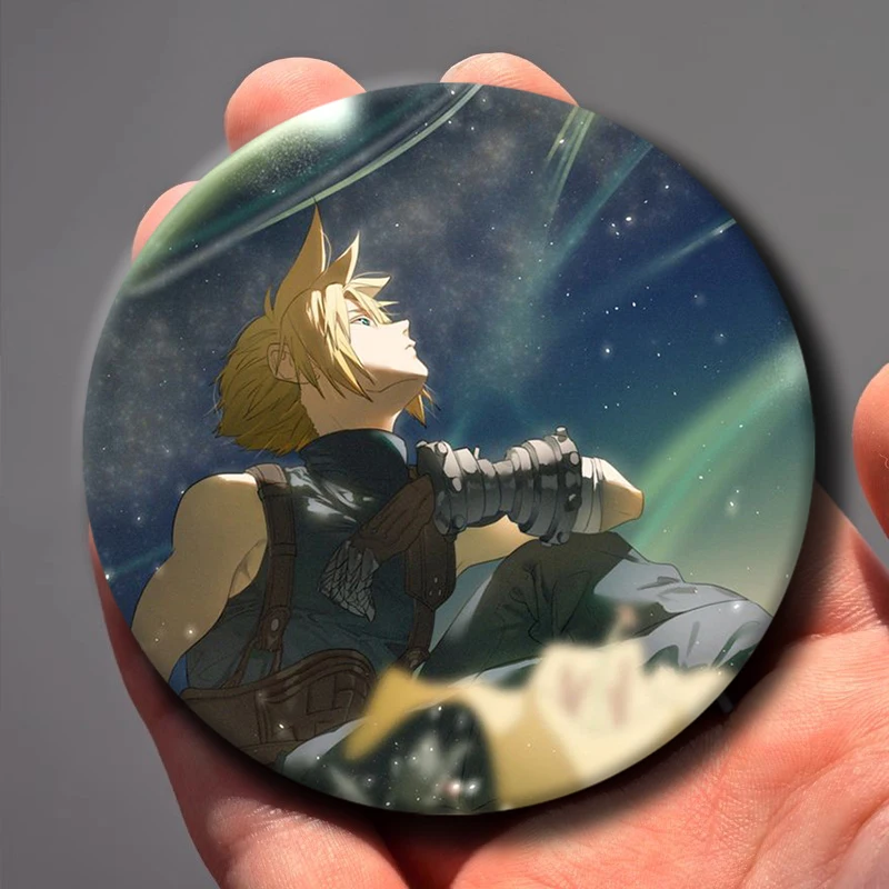 Final Fantasy VII Badge Cloud Strife Brooch Game Anime Collectible Pin on Backpack Decor Hat Clotes Accessories Gamer Fans Gifts