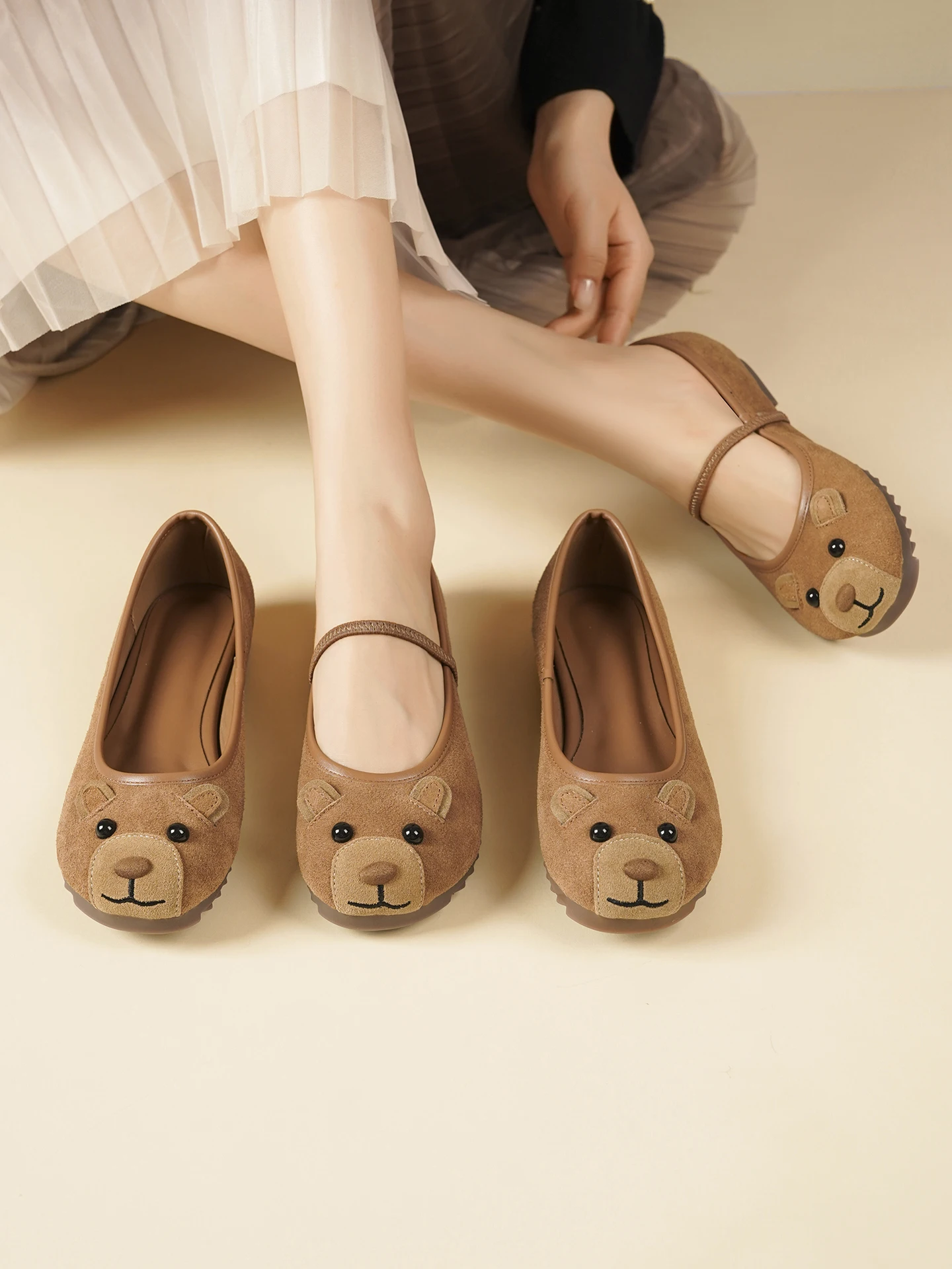 

Mary Jane oes Spring 2026 New Sle Genuine Leather Women's oes Soft Bot Slip-On Large Size Flat Bot oes