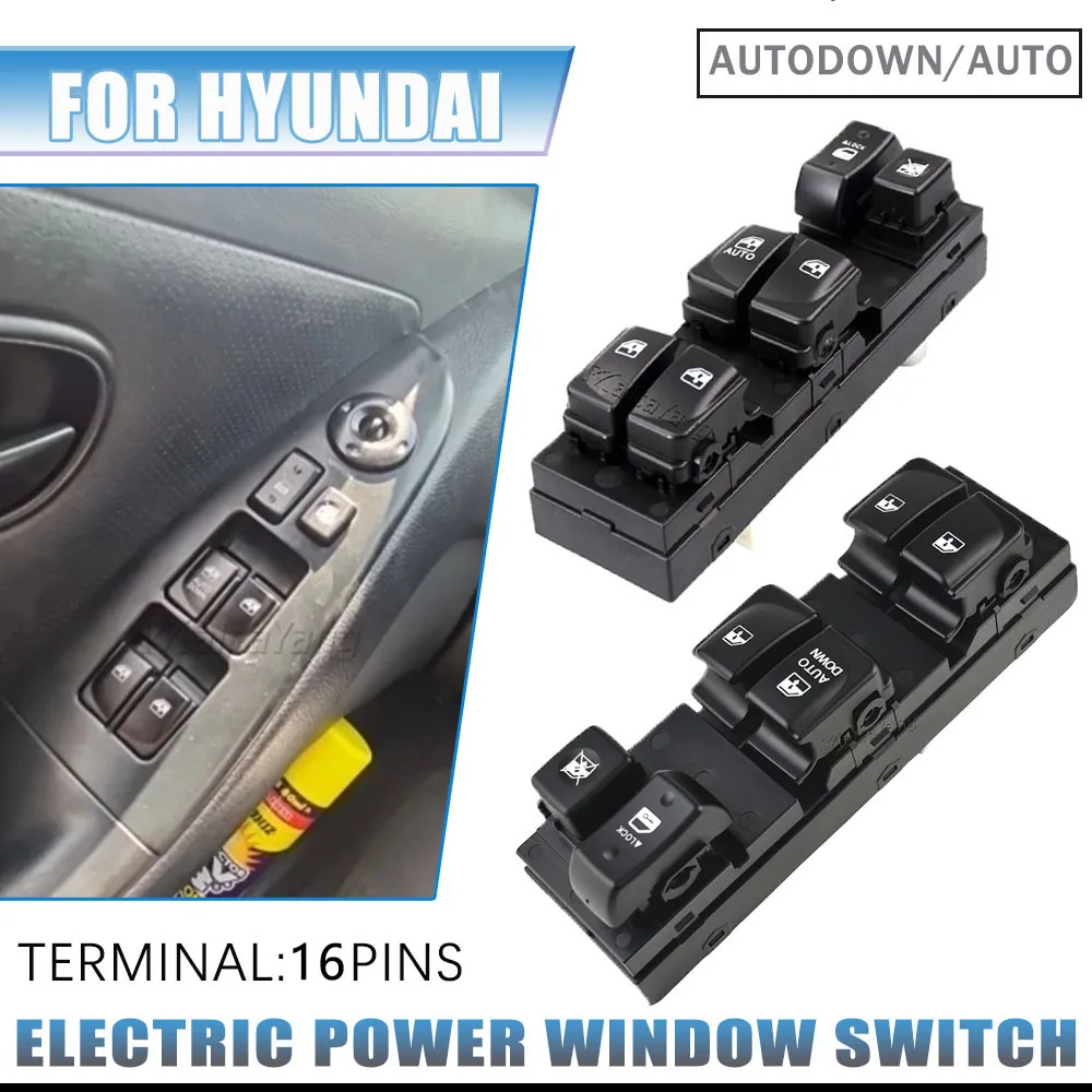 Malcayang Front left driver side window electric switch For Hyundai Elantra HD 2007 2008 2009 2010 93570-2H110 935702H110