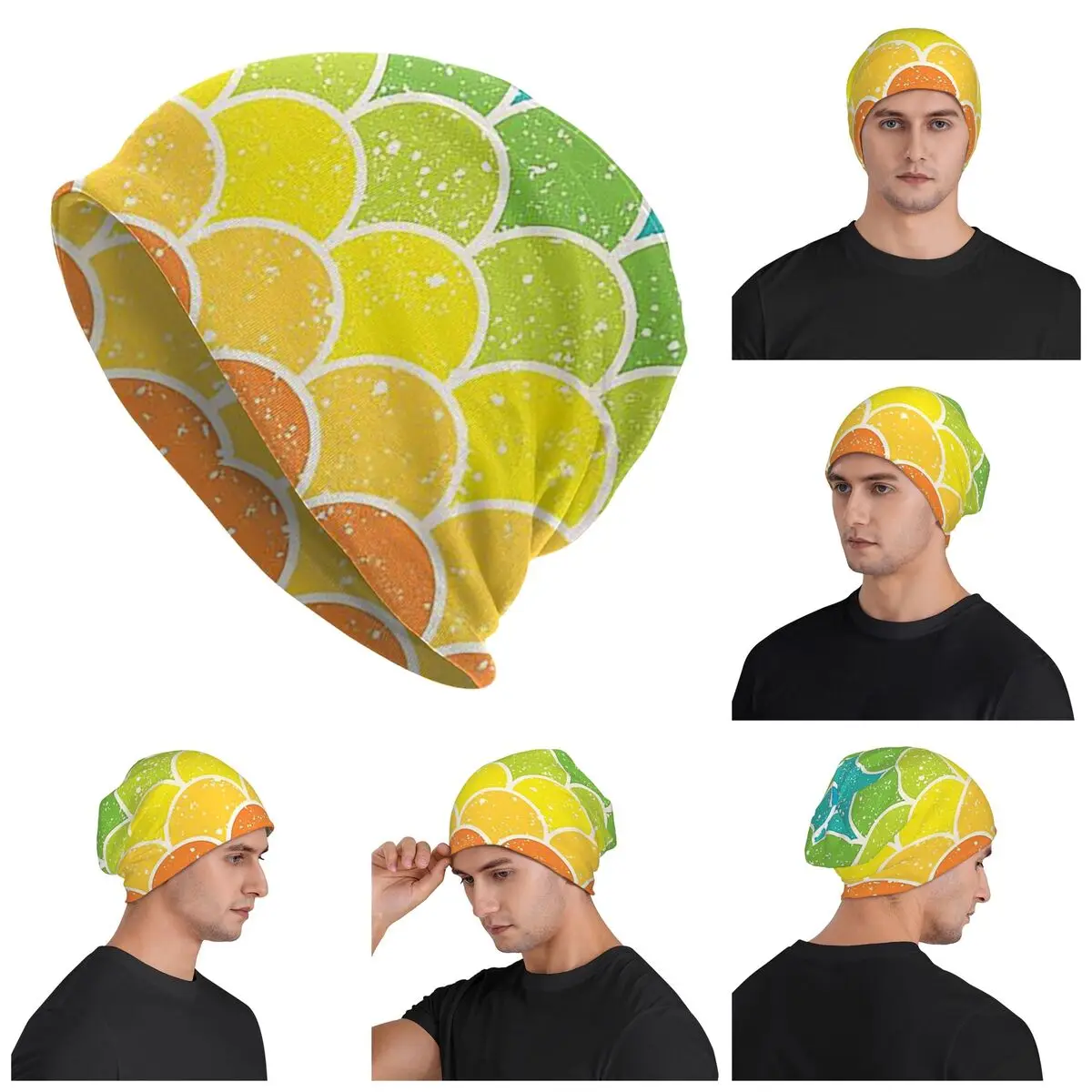 Faux Glitter Color Mermaid Scales Pattern Unisex Beanies Caps Knitting Bonnet Hat Hip Hop Autumn Winter Outdoor Skullies Hats