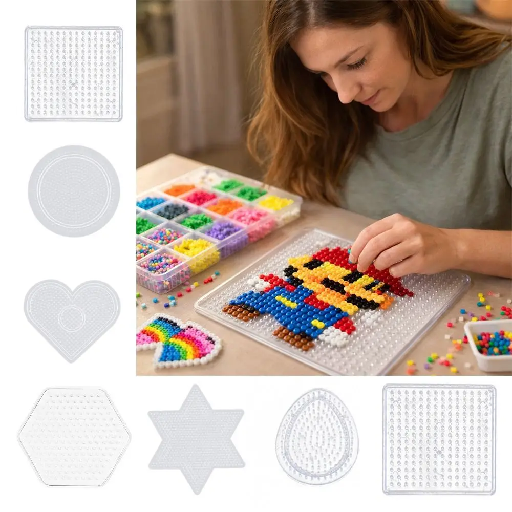 Creative High Quality 5mm Bean Board Handmade Heat Resistant Fuse Beads Pegboards Clear Hama Beads Tool Fuse Beads Children