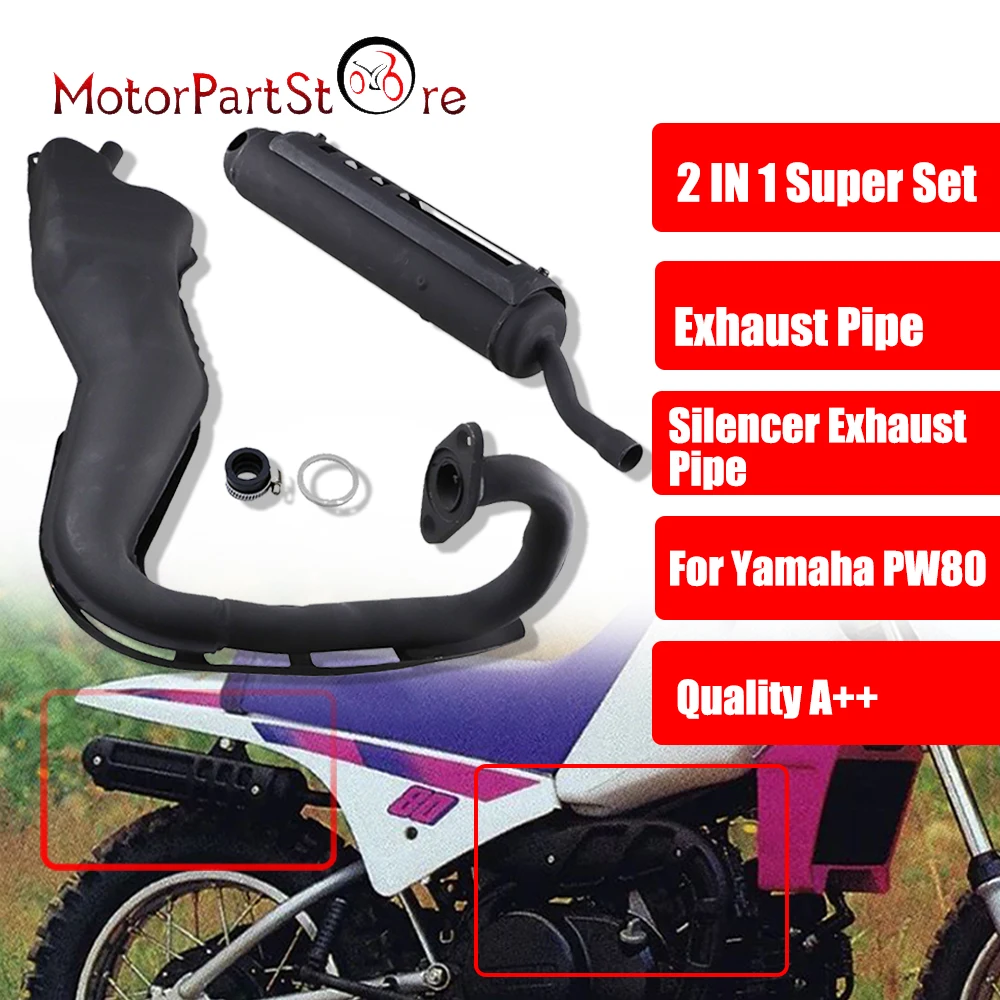 Black Exhaust Muffler Silencer Tail Pipe Vent-pipe for Yamaha PW80 PW 80 Y-Zinger Dirt Pit Bike Motorcycle Accessories