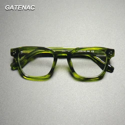 Vintage Acetate Glasses Frame Men Ultra Light Handmade Square Eyeglasses Frame Women Retro Japan Luxury Brand Designer Eyewear