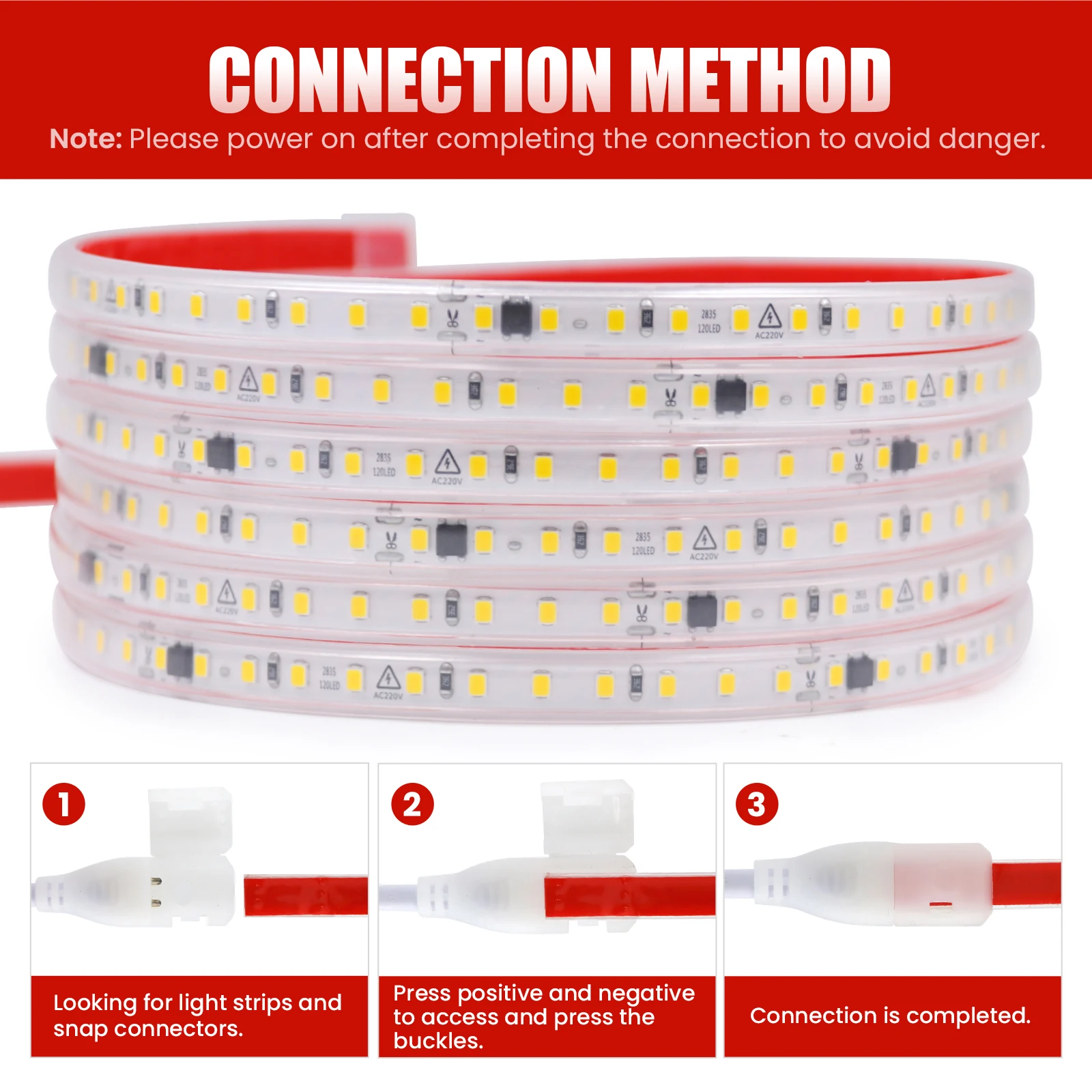 Taśma LED 220V 0,5m 5m 10m 20m 25m 30m 40m 2835 120LEDs Elastyczna taśma LED z taśmą samoprzylepną Wodoodporna wstążka światła