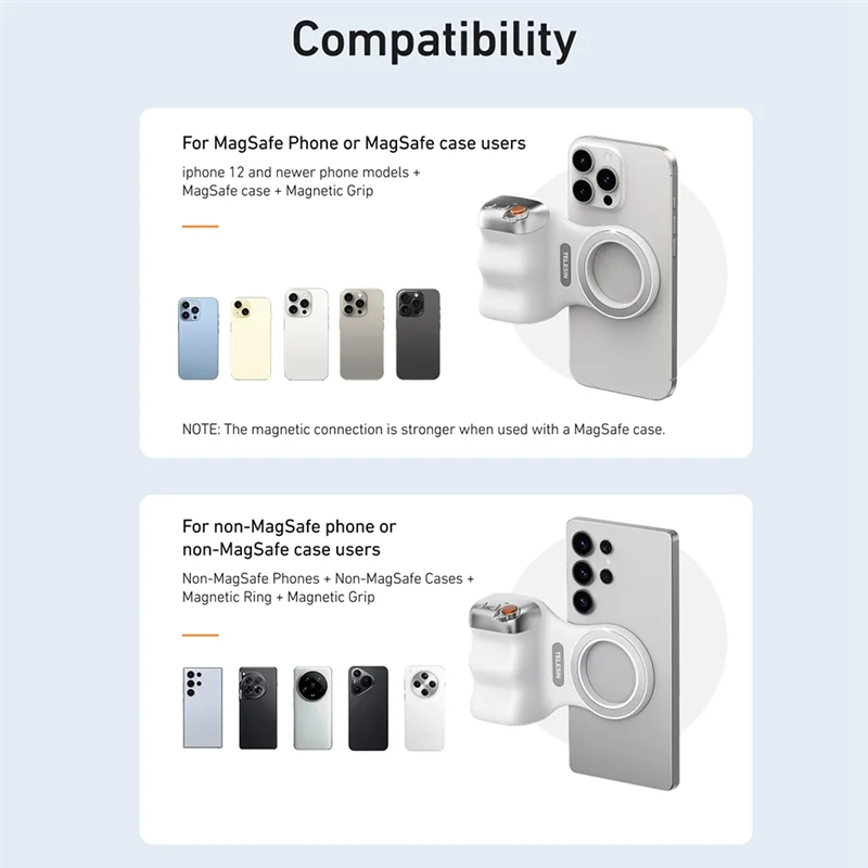 Neu-TELESIN Magnetische Telefon Kamera Schießen Hand Grip Telefon Halter Schießen Hilfe Fernbedienung Griff Mit Füllen Licht Für Smartphone