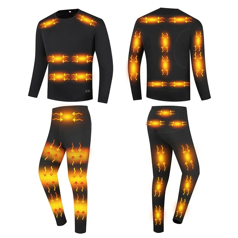 

USB plug-in 32-zone heating underwear set, winter velvet cold-proof pants, smart constant temperature whole body warm heating