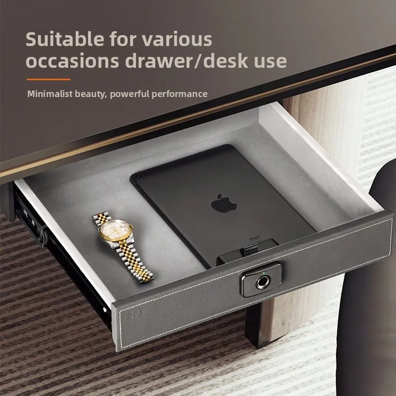 Top Fingerprint Drawer Home Jewelry Storage Safe Office Hidden Ceiling Embedded Drawer Safe