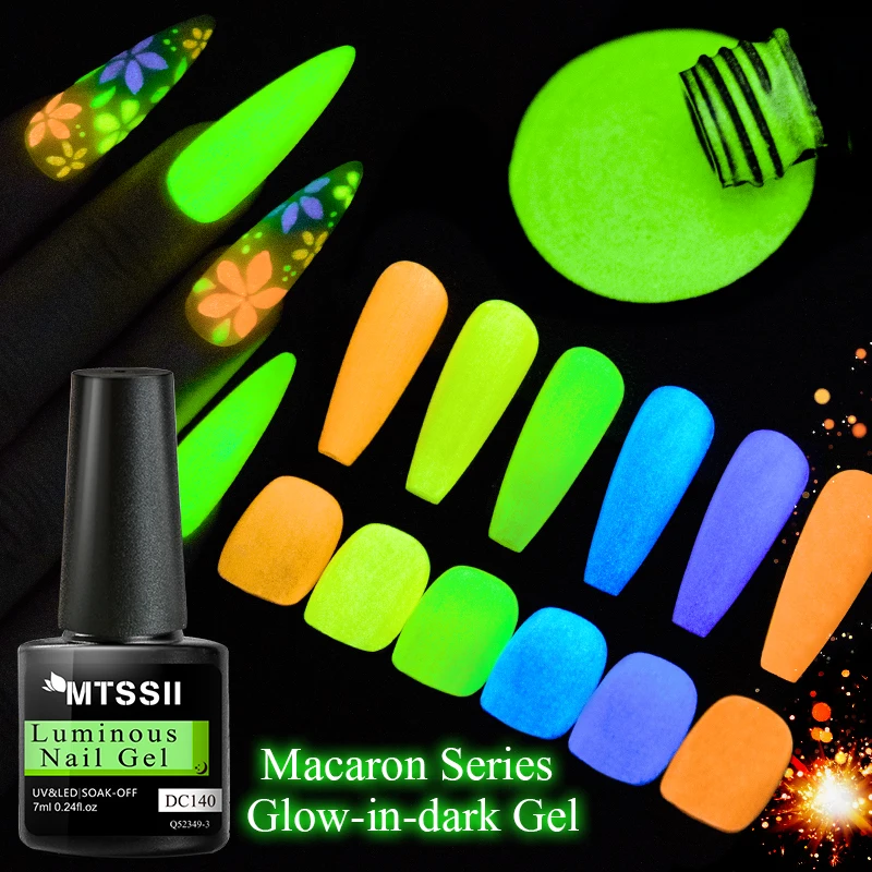 

Mtssii Green Fluorescent Glow-in-dark Gel Nail Polish Neon UV LED Nails Gel Soak Off Gel Varnish Luminous Nail Art Gel