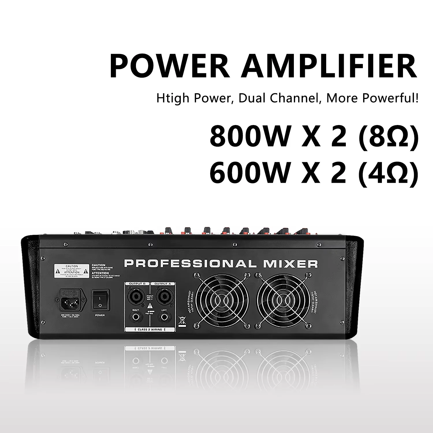 Professional GAX-MQ8 800W*2  Stereo 8-channel Stage Mixer With 99 DSP 7-Segment Equalizer Power Amplifier Mixer