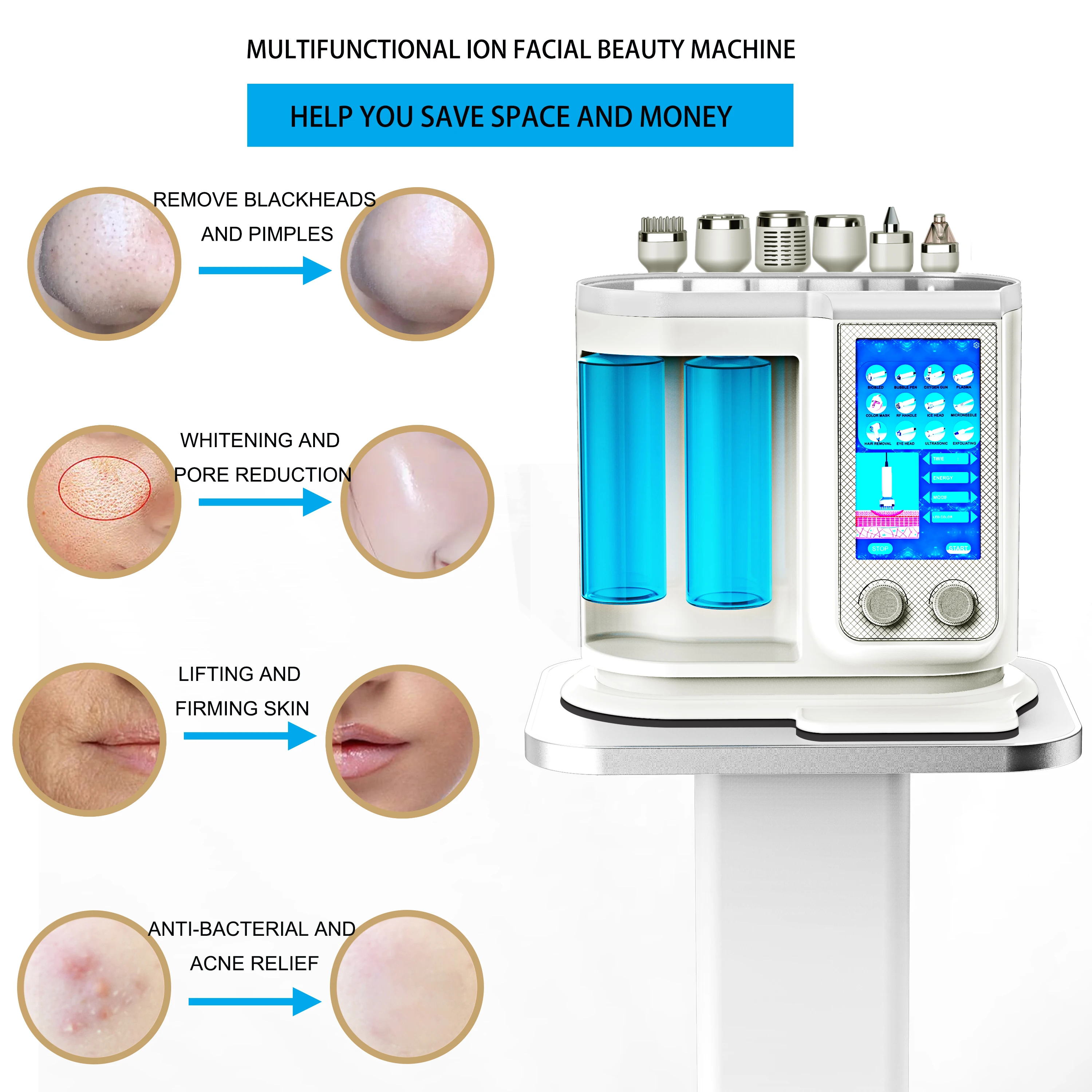 Hydra beauty skin system hydro facial oxygen facial machine skin care device deep skin cleaning treatment machine