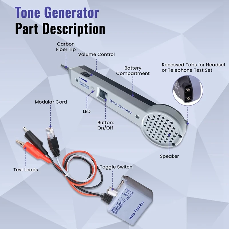 Tone Generator Kit, As Shown Metal 200EP Cable Tester, For Network Cables Collation