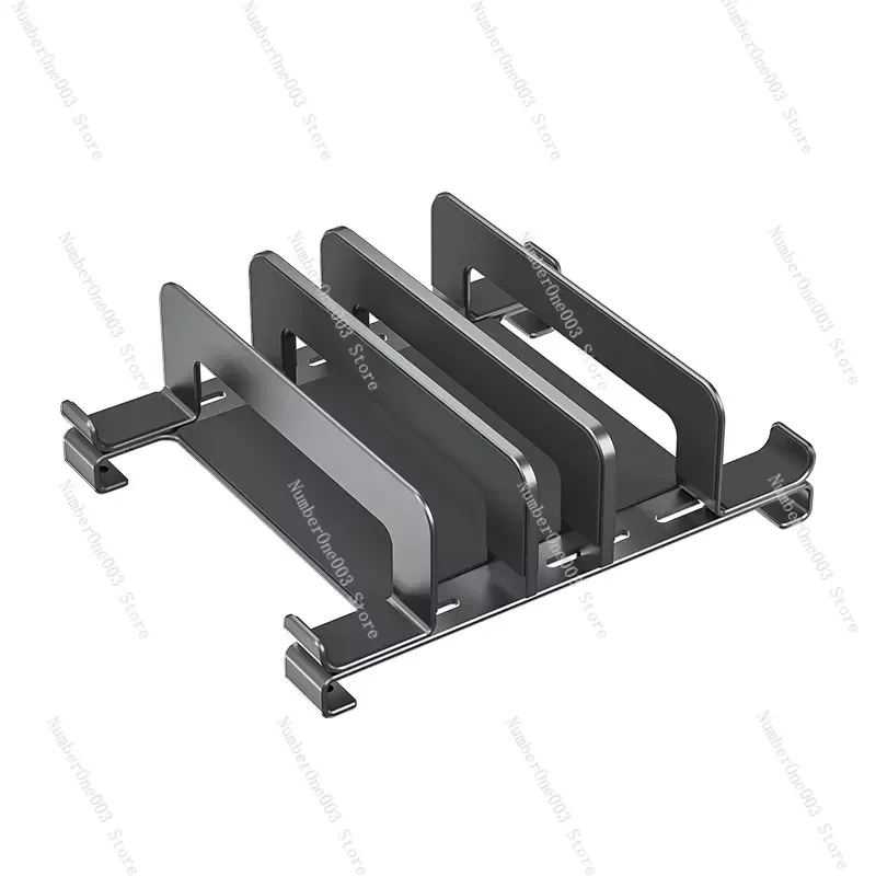 

Storage of Vertical Notebook Books, Computer Carbon Steel Bracket Base, Desktop Five Card Heat Dissipation Storage Bracket