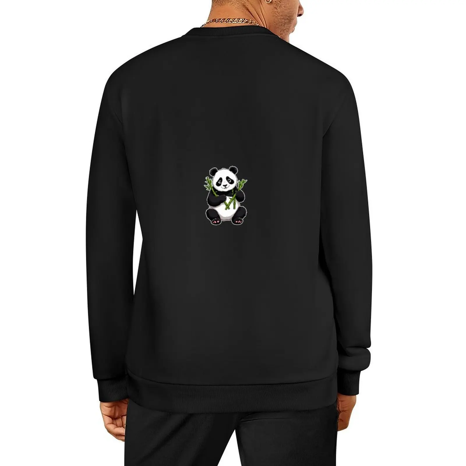 

Cute panda eats bamboo Pullover men clothing anime clothes men's clothes mens designer clothes graphic sweatshirts