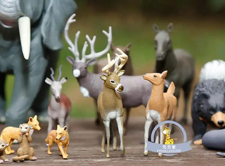 Noah's Ark Kinder-Zoo-Spielzeugmodell, realistisches Wildtier-Spielzeug, Elefant, Bär, Tiger, Simulation, Sammler-Actionfiguren