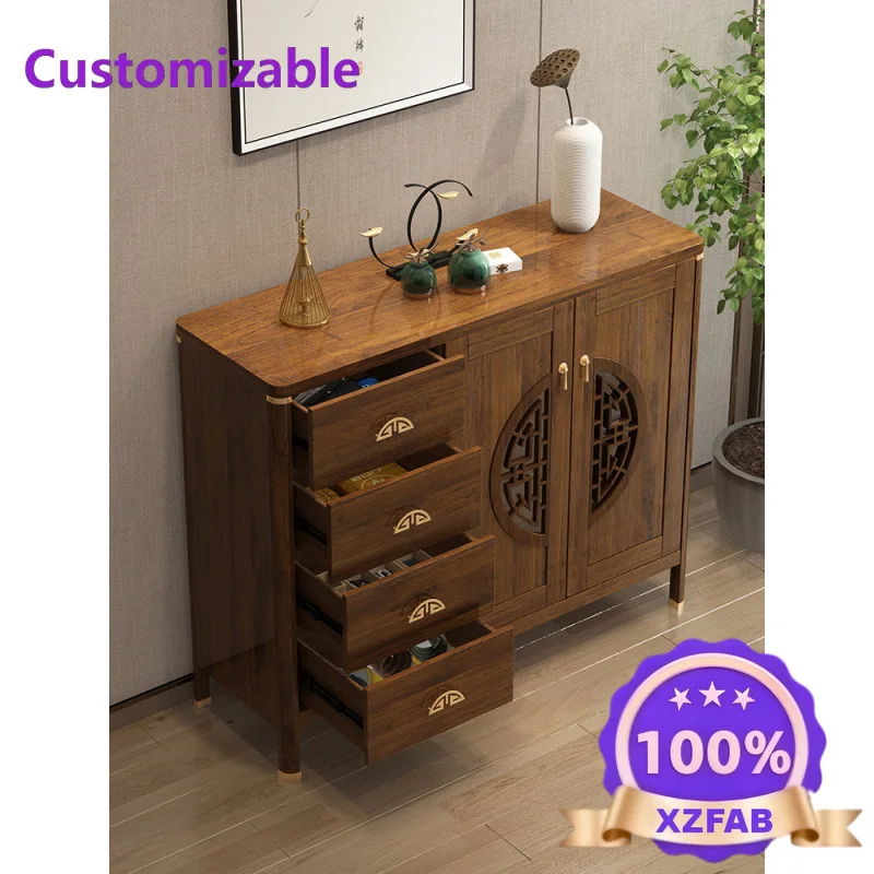 Factory Direct 2026 New Chinese-style shoe cabinet at home door entry Chinese-style large-capacity multi-function entrance solid