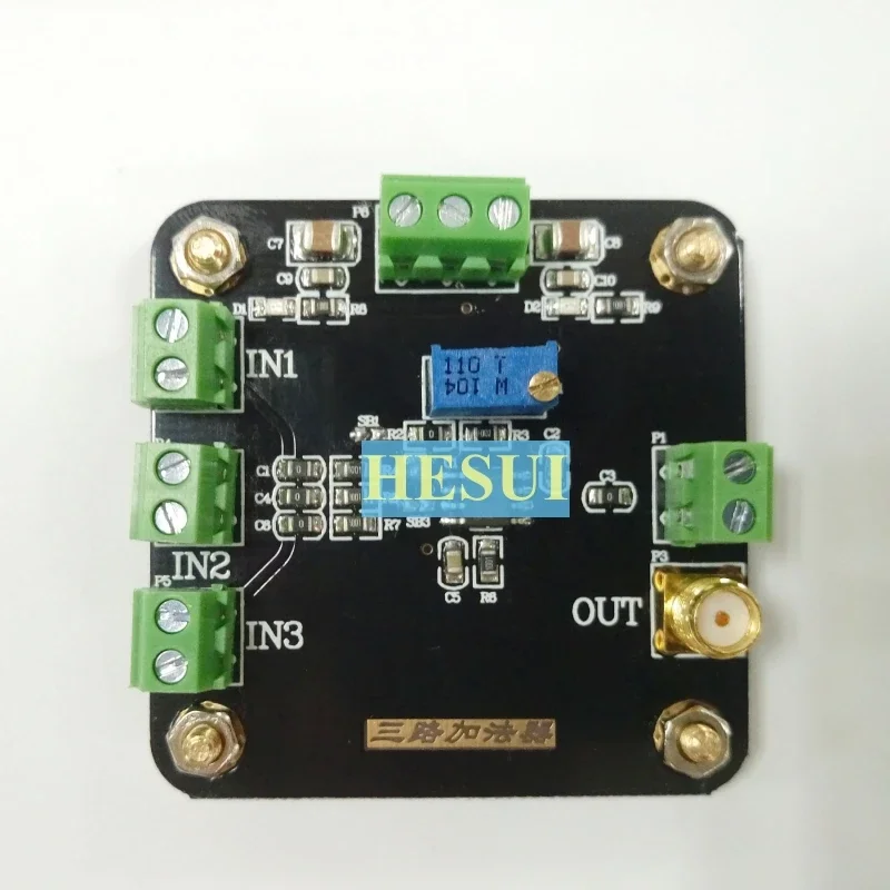 

Трехканальный операционный усилитель с возможностью фазового и обратнофазного сложения сигналов, с регулируемым коэффициентом усиления.
